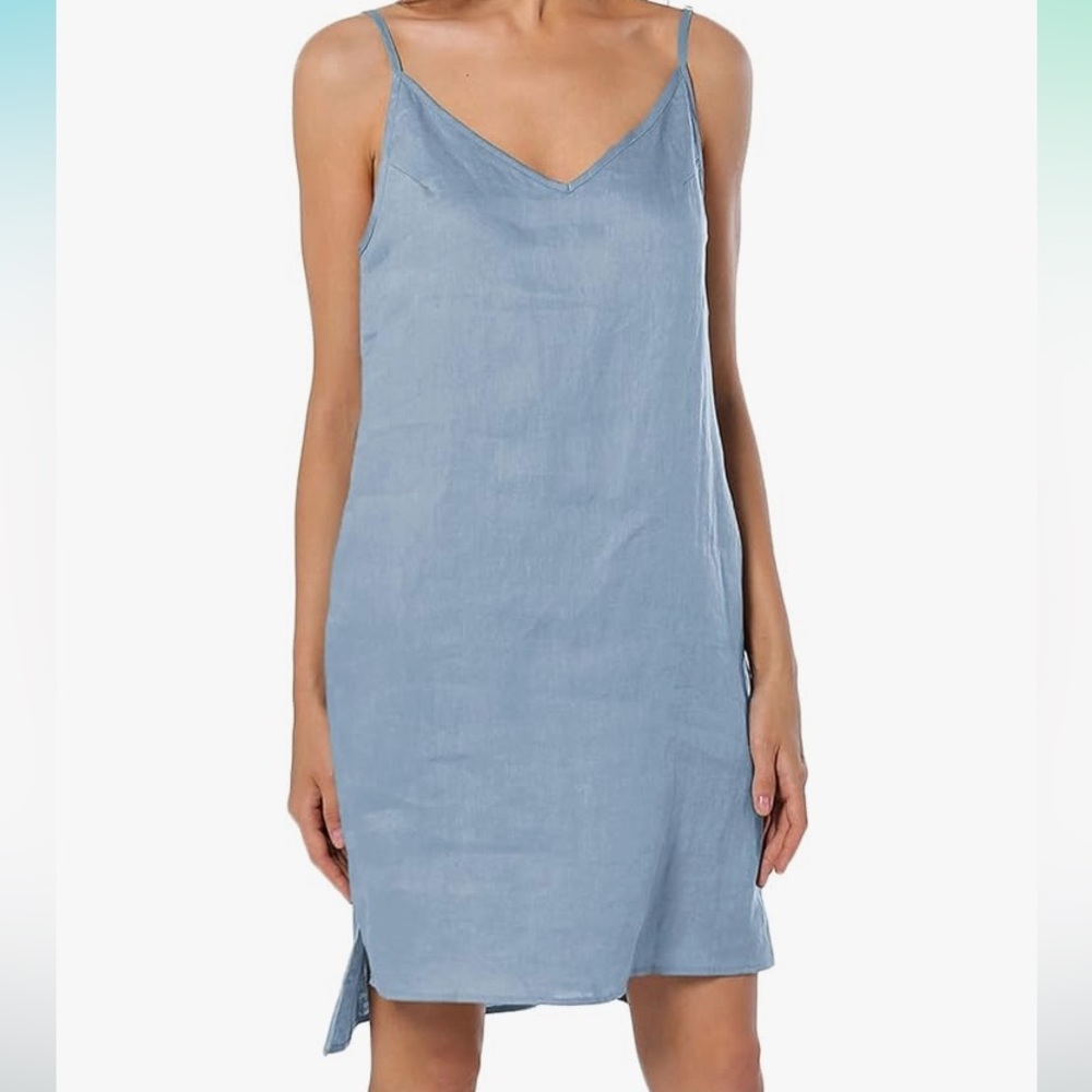 100% Linen Spaghetti strap dress